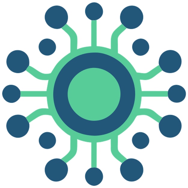 iconos de nanotecnología con formas de colores