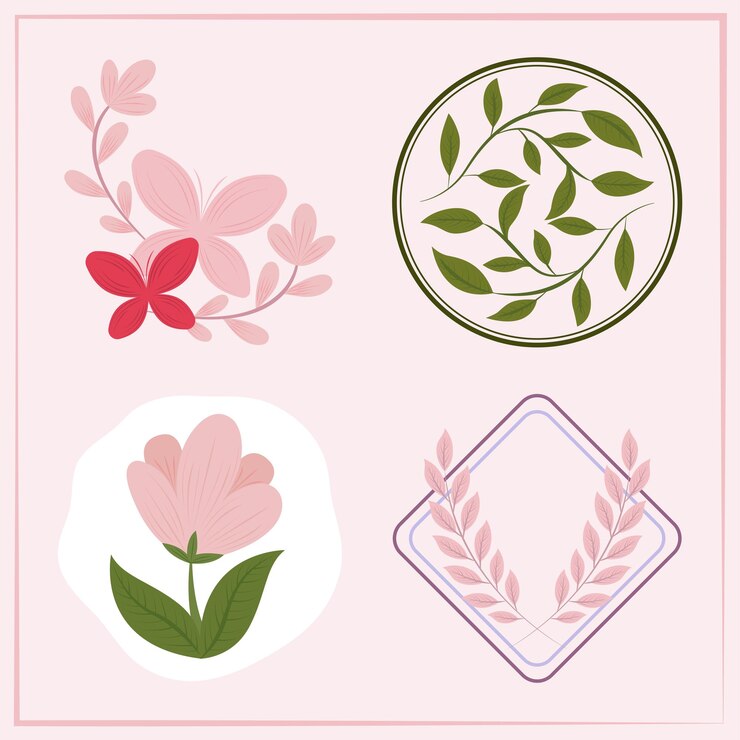 Vector iconos naturaleza flores