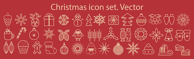Iconos de Navidad con estilo minimalista geométrico Iconos y símbolos abstractos modernos de Navidad Año nuevo