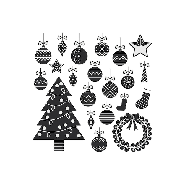 Iconos de Navidad Ilustraciones vectoriales de acciones