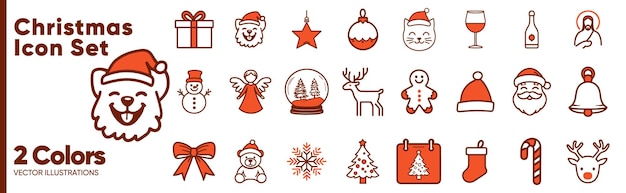 Iconos de Navidad Rojo Dos colores Santa Muñeco de Nieve Árbol Decoraciones de renos Regalos