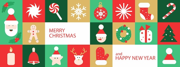 Iconos navideños de patrón sin costuras con formas geométricas para envolver papel de fondo papel tapiz Ve