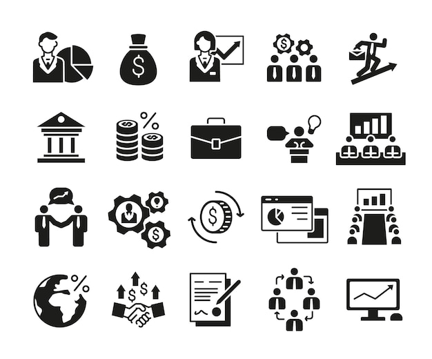 Iconos de negocios y finanzas
