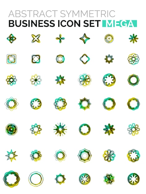 Iconos de negocios en forma de estrella de flores