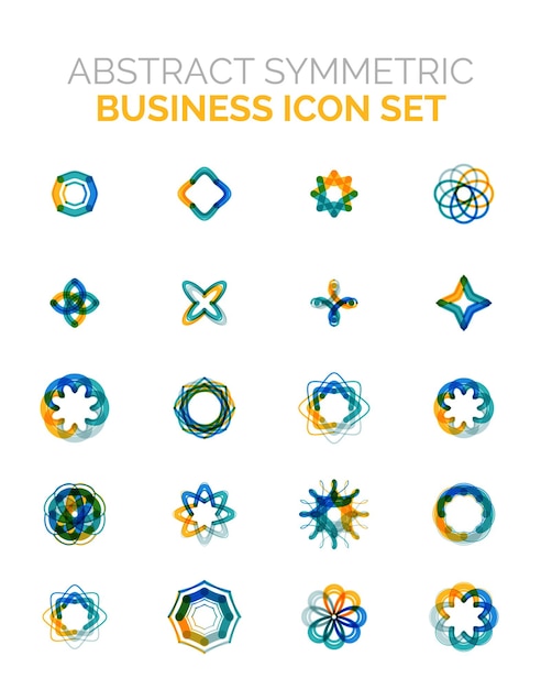 Iconos de negocios simétricos abstractos