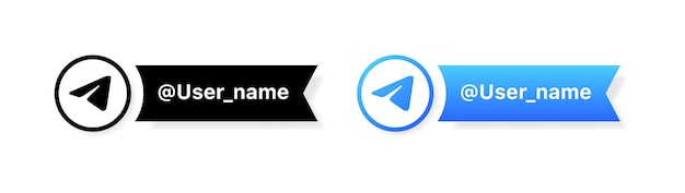 Íconos de nombre de usuario Iconos de redes sociales de Telegram Iconos vectoriales de estilo plano y silueta