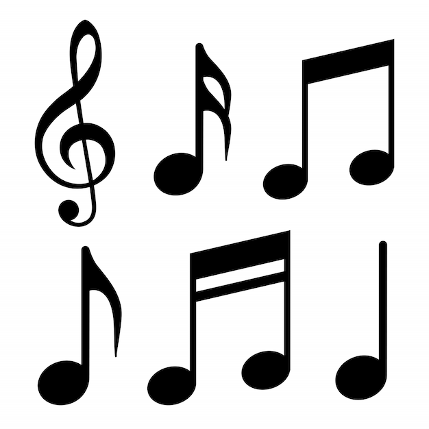 Vector iconos de notas musicales