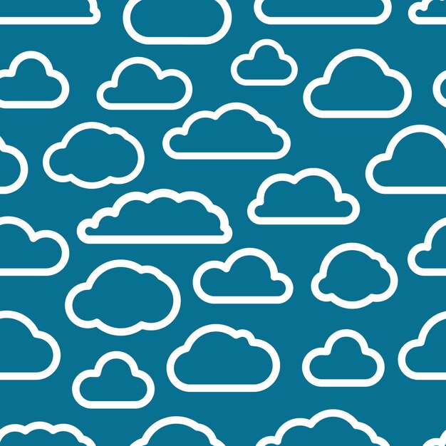 Vector iconos de nubes blancas de fondo sin costuras