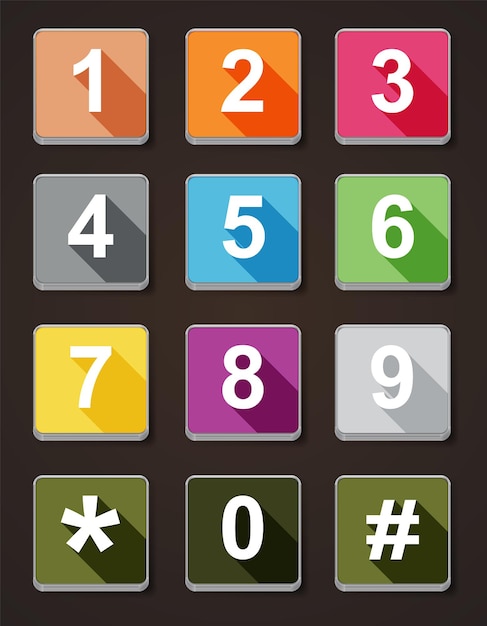 Los iconos de número de marcación establecen color plano