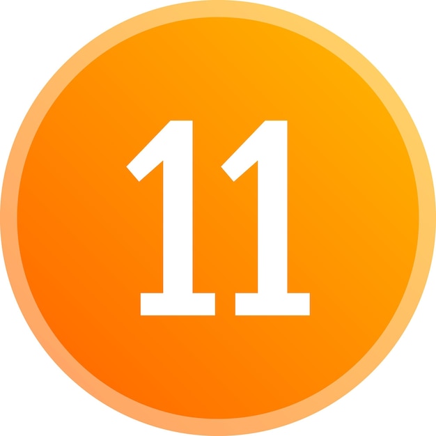Iconos de número redondo naranja