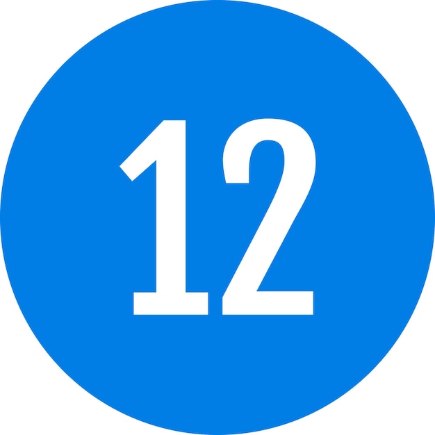 Iconos de números redondos azules