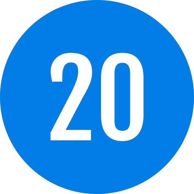 Iconos de números redondos azules
