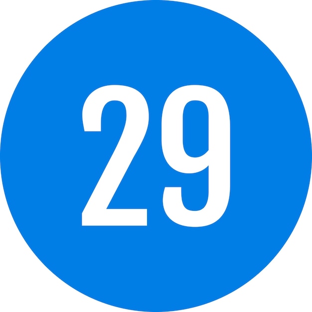 Iconos de números redondos azules