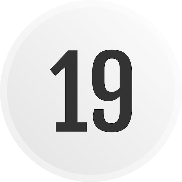 Iconos de números redondos en gradiente