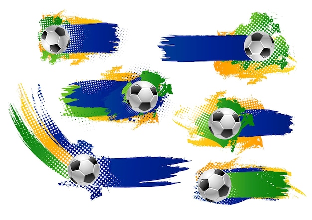 Vector iconos o pancartas de pelota de fútbol vectorial