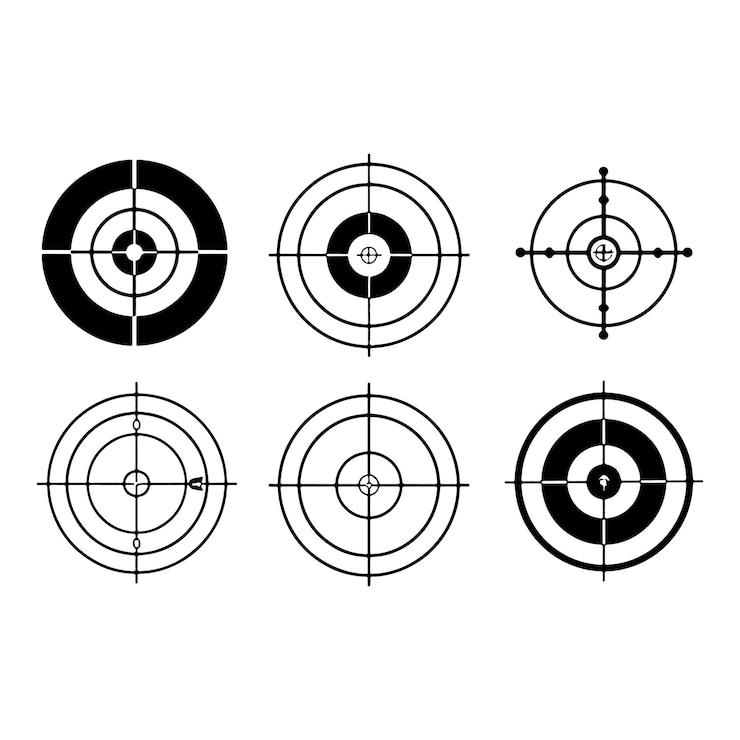 Vector iconos de objetivo conjunto ilustración icono de objetivo vector signo y símbolo de marketing objetivo