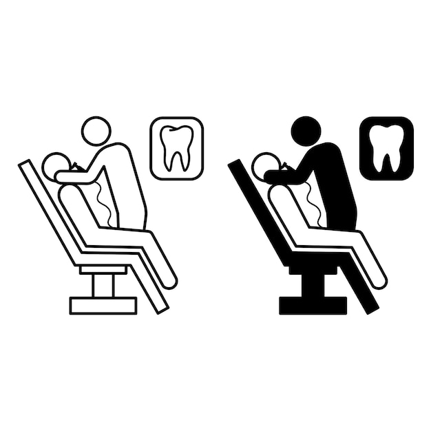 Vector iconos de la odontología