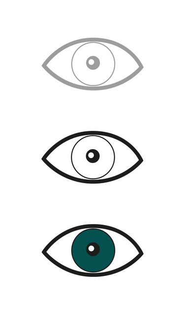 Iconos de ojos aislados Ilustración vectorial
