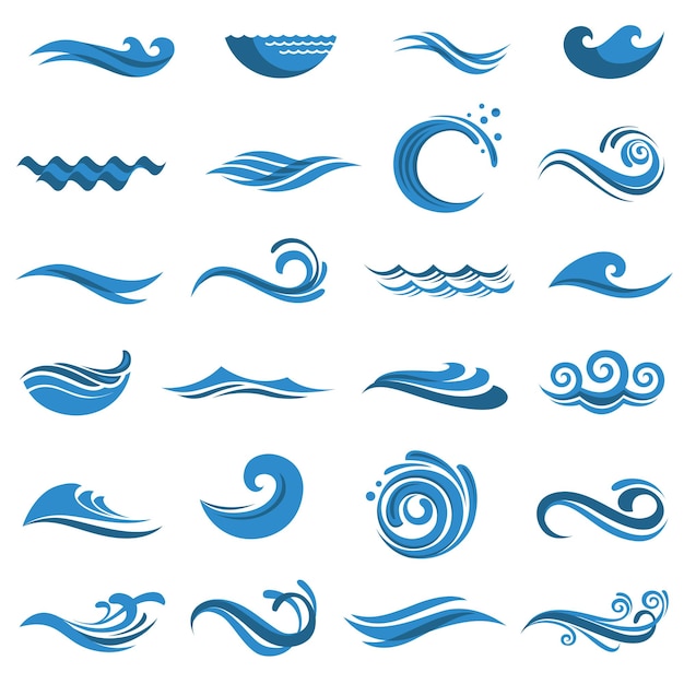 iconos de olas del mar