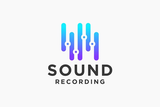 Iconos de ondas de sonido Símbolos de ondas de música Plantilla de logotipos de audio Emblemas de ecualizador de voz