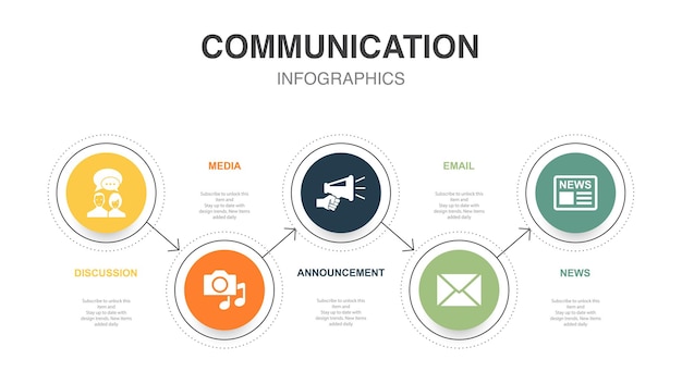 Iconos de optimización de calidad de soporte de ventas de servicios Plantilla de diseño de diseño infográfico Concepto de presentación creativa con 5 pasos