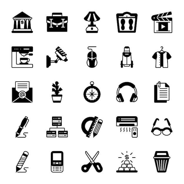 Iconos de la organización configurados en estilo glifo