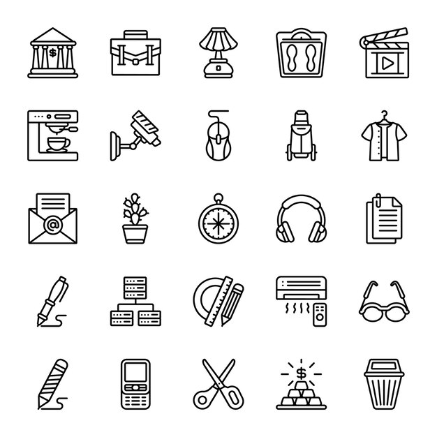 Iconos de la organización configurados en estilo de línea