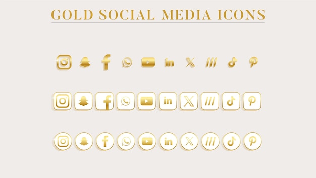 Los íconos de oro de las redes sociales.