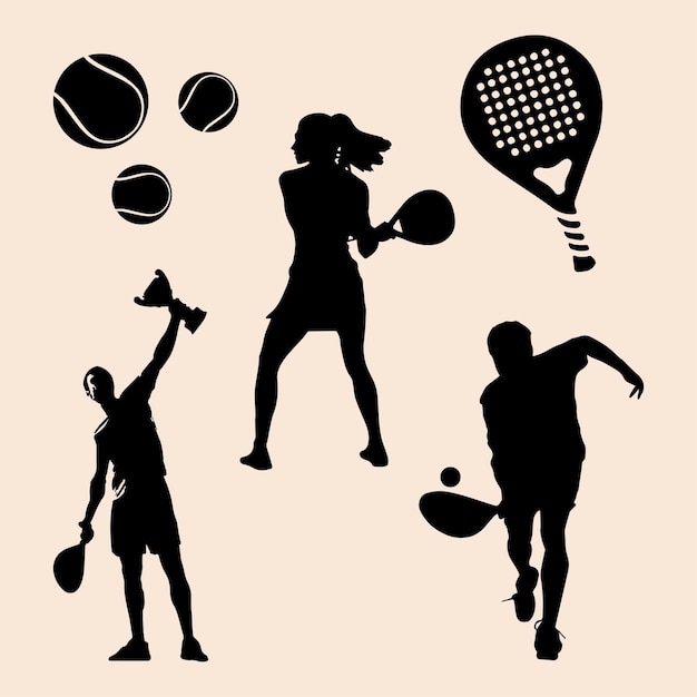 Iconos de Pádel Vector Mujer Hombres Deporte