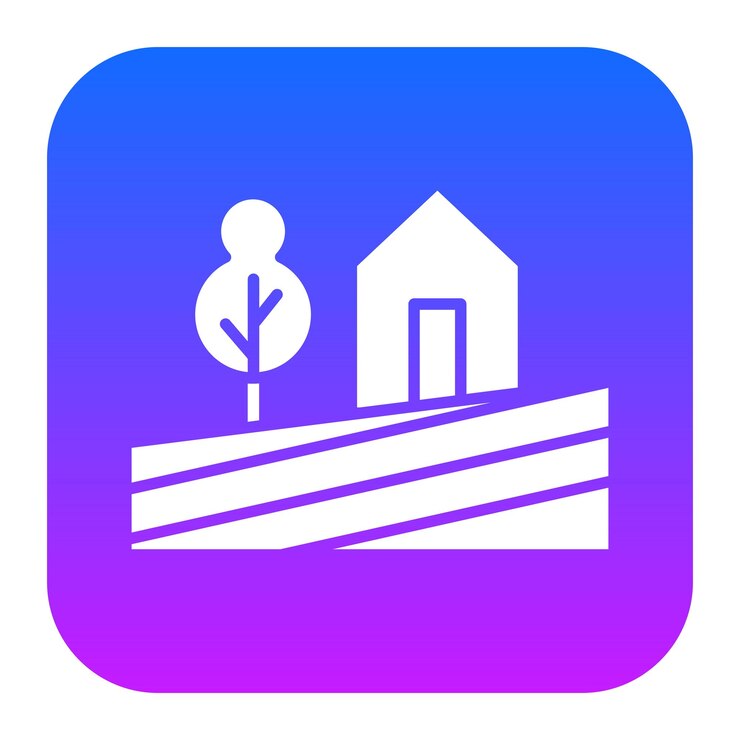 Iconos de paisaje de campos