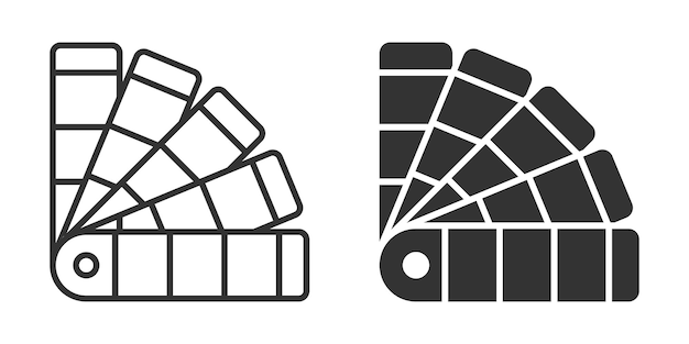 Iconos de paleta de colores en estilo vectorial plano para temas de diseño y creatividad