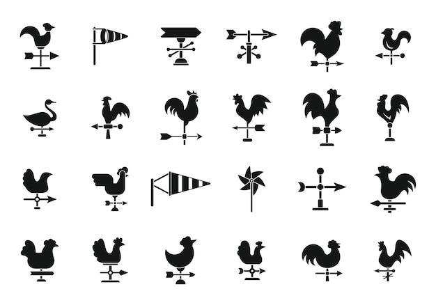 Los iconos de las paletas se establecen en un vector simple Juguete de brisa, papel, animal, aire, viento