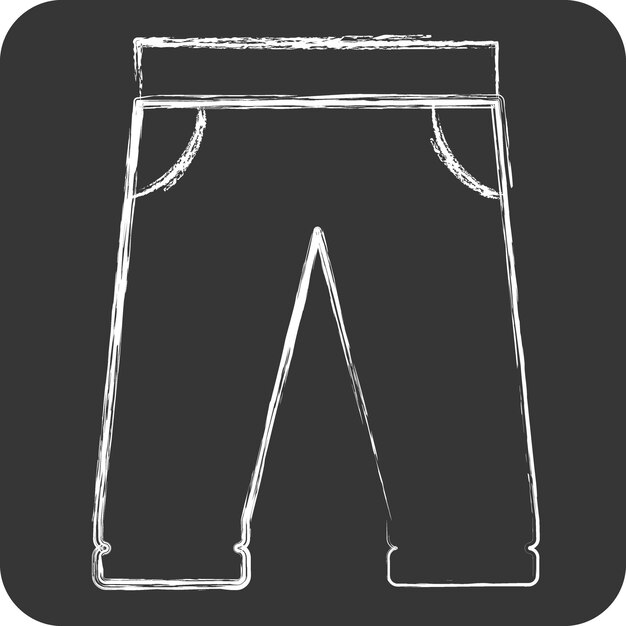 Iconos de pantalones de béisbol relacionados con el símbolo del béisbol tiza estilo diseño simple
