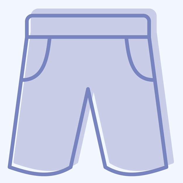 Iconos pantalones cortos relacionados con el símbolo del rugby estilo de dos tonos ilustración de diseño simple
