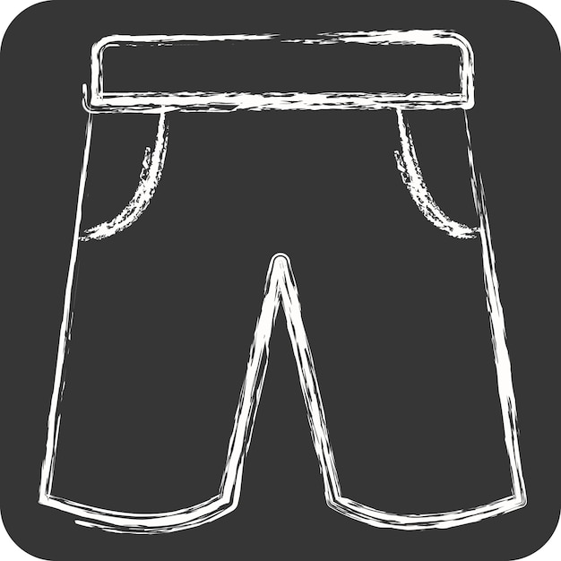 Iconos pantalones cortos relacionados con el símbolo del rugby tiza estilo ilustración de diseño simple