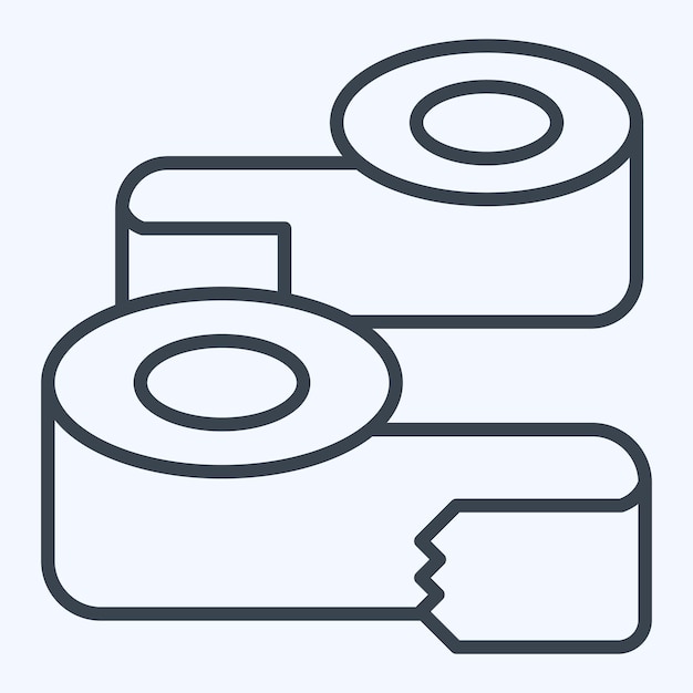 Iconos de papel y pegamento relacionados con el estilo de línea de símbolos de costura ilustración de diseño simple