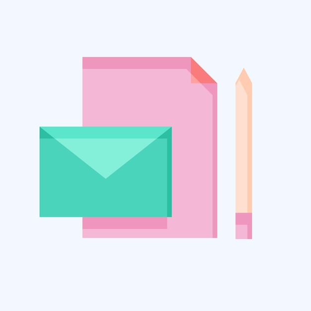 Iconos de papelería relacionados con el concepto creativo símbolo estilo plano ilustración simple