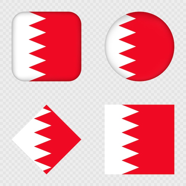 Iconos del paquete de la bandera de Bahréin Ilustración vectorial