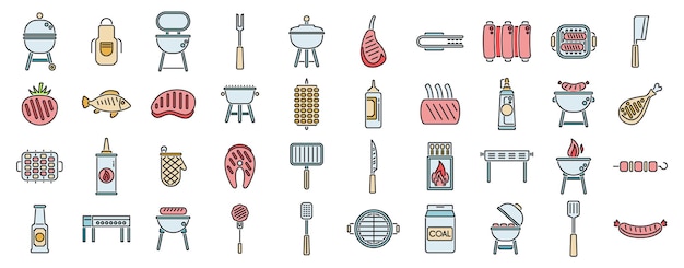 Los íconos de la parrilla establecen la línea de color vectorial
