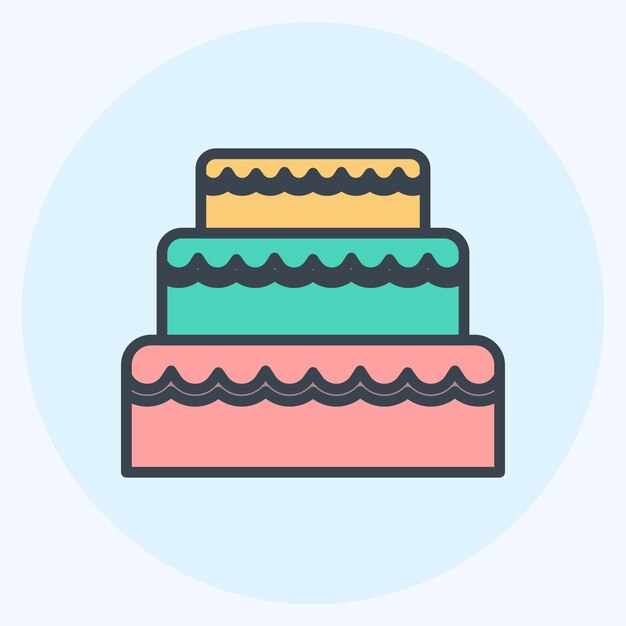 Iconos pastel de boda adecuado para el símbolo de boda estilo de color mate diseño simple editable