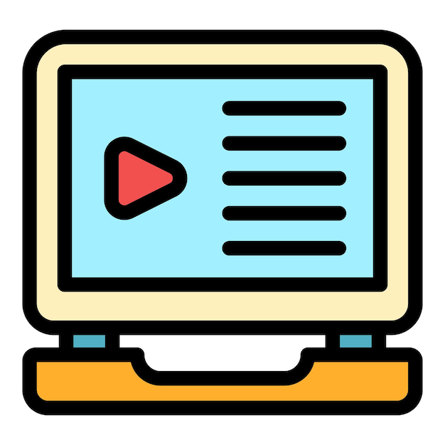 Iconos de películas en línea Contorno de películas en Internet Iconos vectoriales de color plano aislado