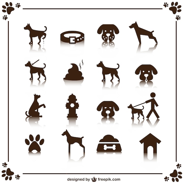 Vector iconos de perros