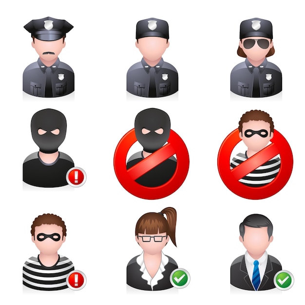 Iconos de personas de seguridad