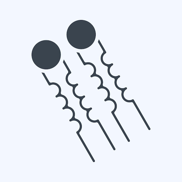 Iconos de pines para el cabello relacionados con el símbolo de la barbería estilo glifo diseño simple editable