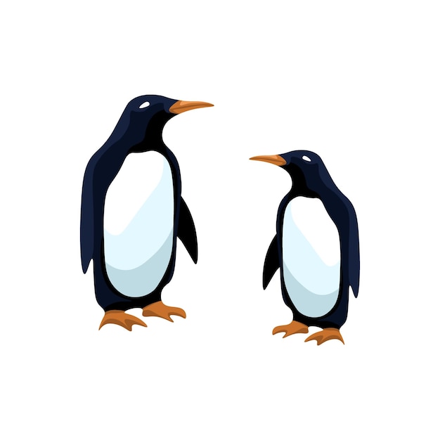 Iconos de pingüinos Iconos vectoriales de estilo plano