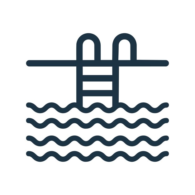 Iconos de piscinas de nadadores Gráficos vectoriales editables sencillos