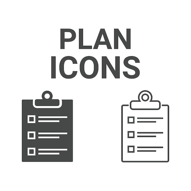 Iconos de planificación de arte vectorial