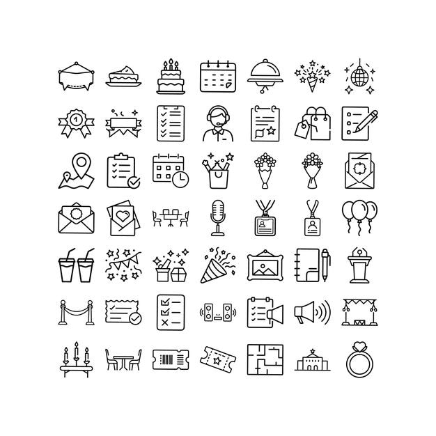 Iconos de planificación de eventos