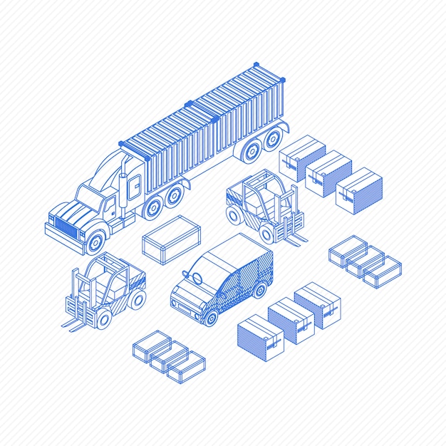 Iconos de planos para artículos de entrega