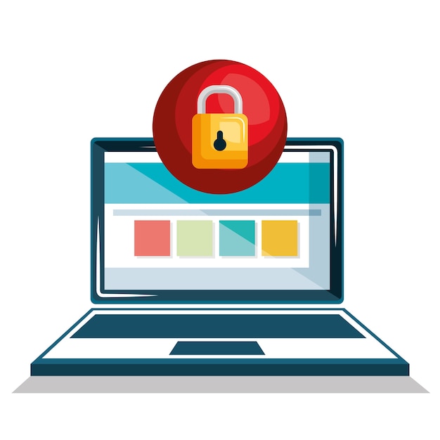 iconos planos de concepto de seguridad de internet